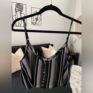 Striped Black and White Women's Top